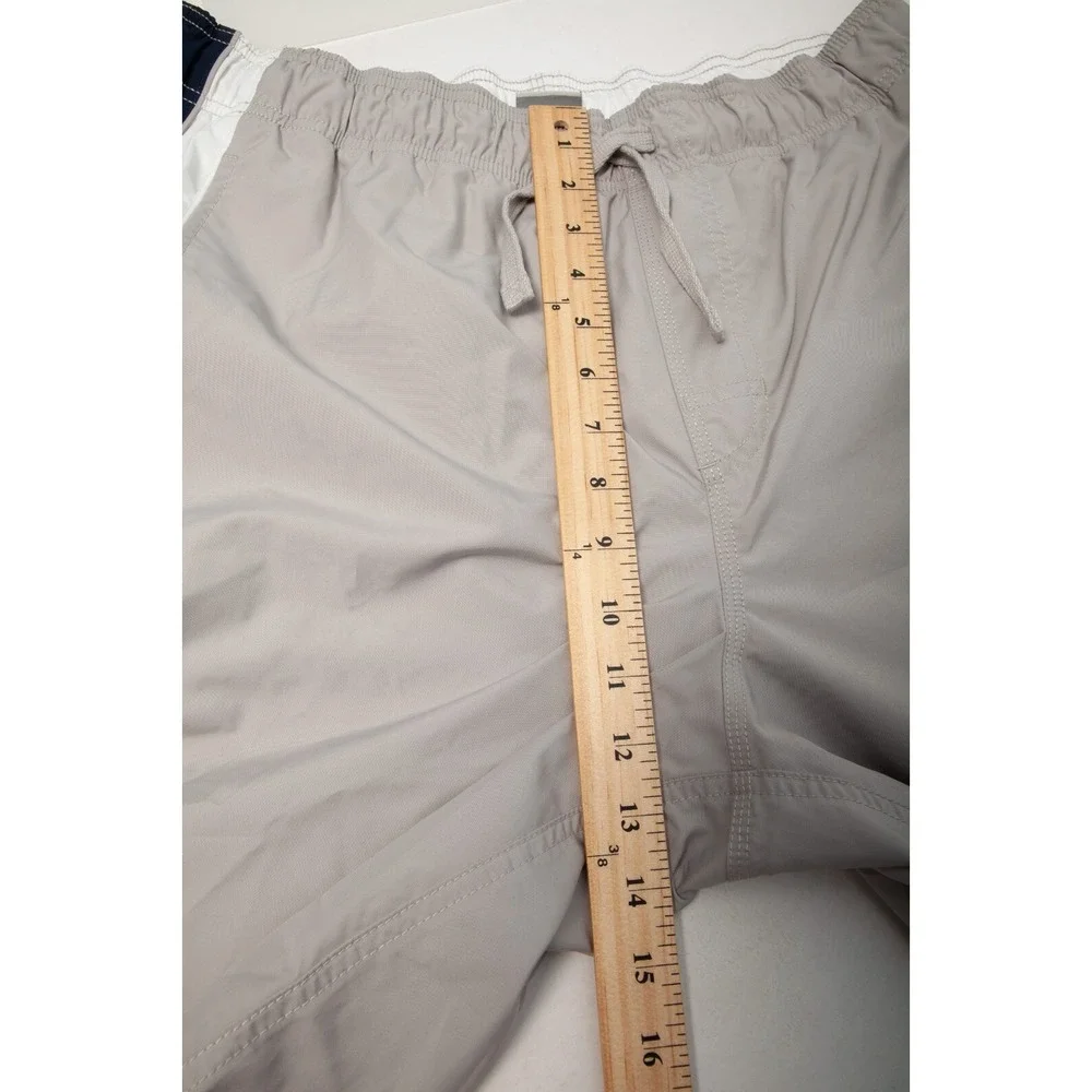 Nike Men's Athletic Shorts Gray with Navy and White Side Stripes
